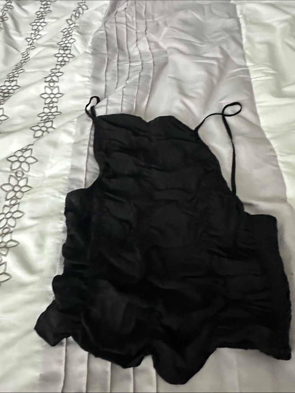Black Satin Camisole Tank Top HM small